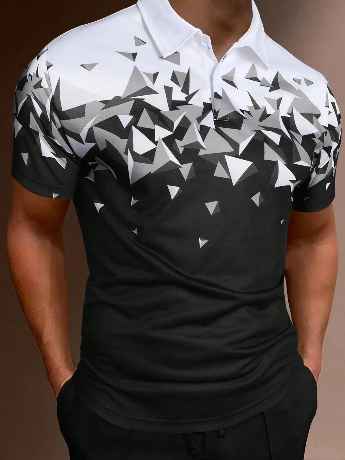 2026 Summer Men's Polo Shirt - 3D Printed Design Breathable Lightweight Comfortable Casual and Fashionable Men's Clothing