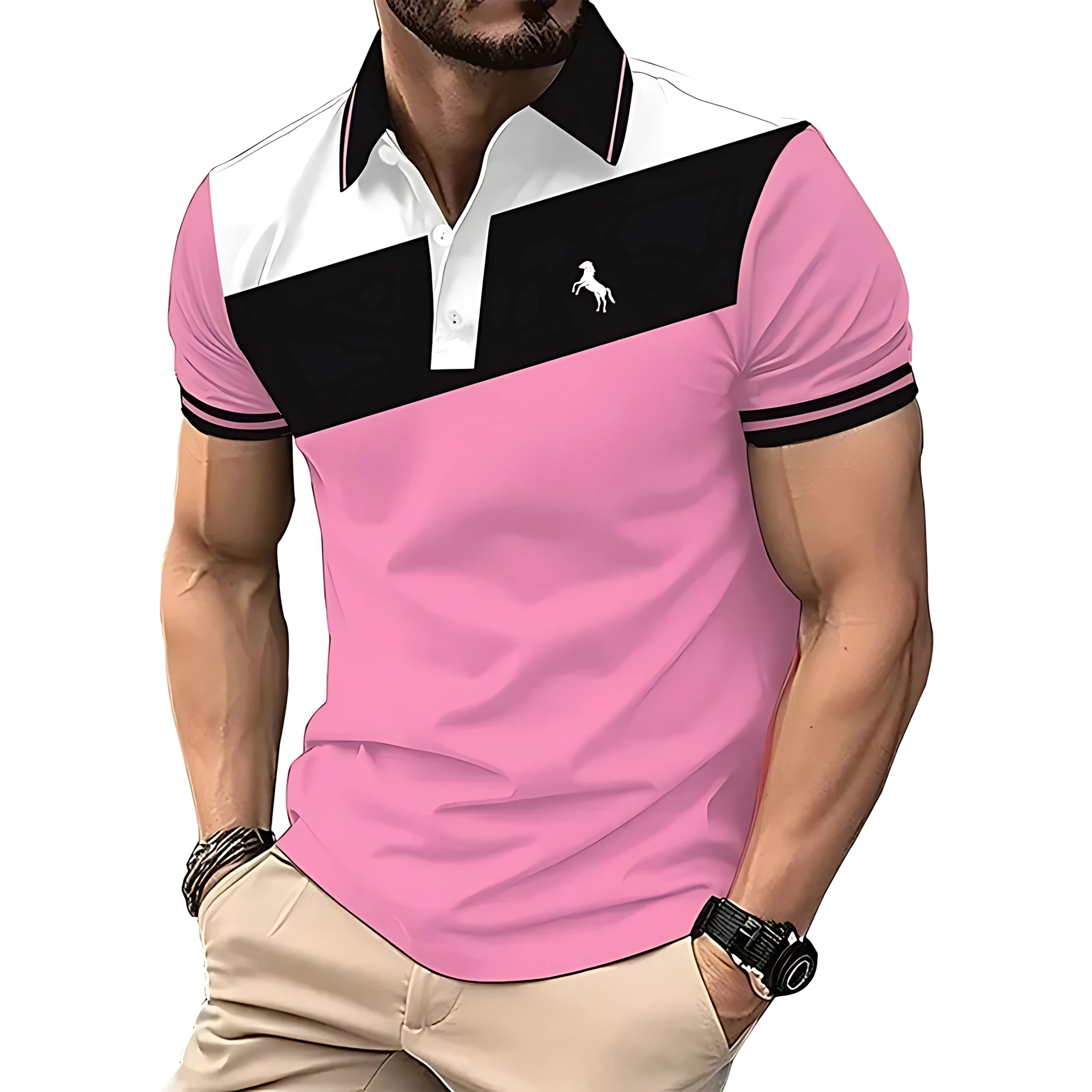 2026 Summer Men's Polo Shirt - 3D Printed Design Breathable Lightweight Comfortable Casual and Fashionable Men's Clothing thumbnail 3