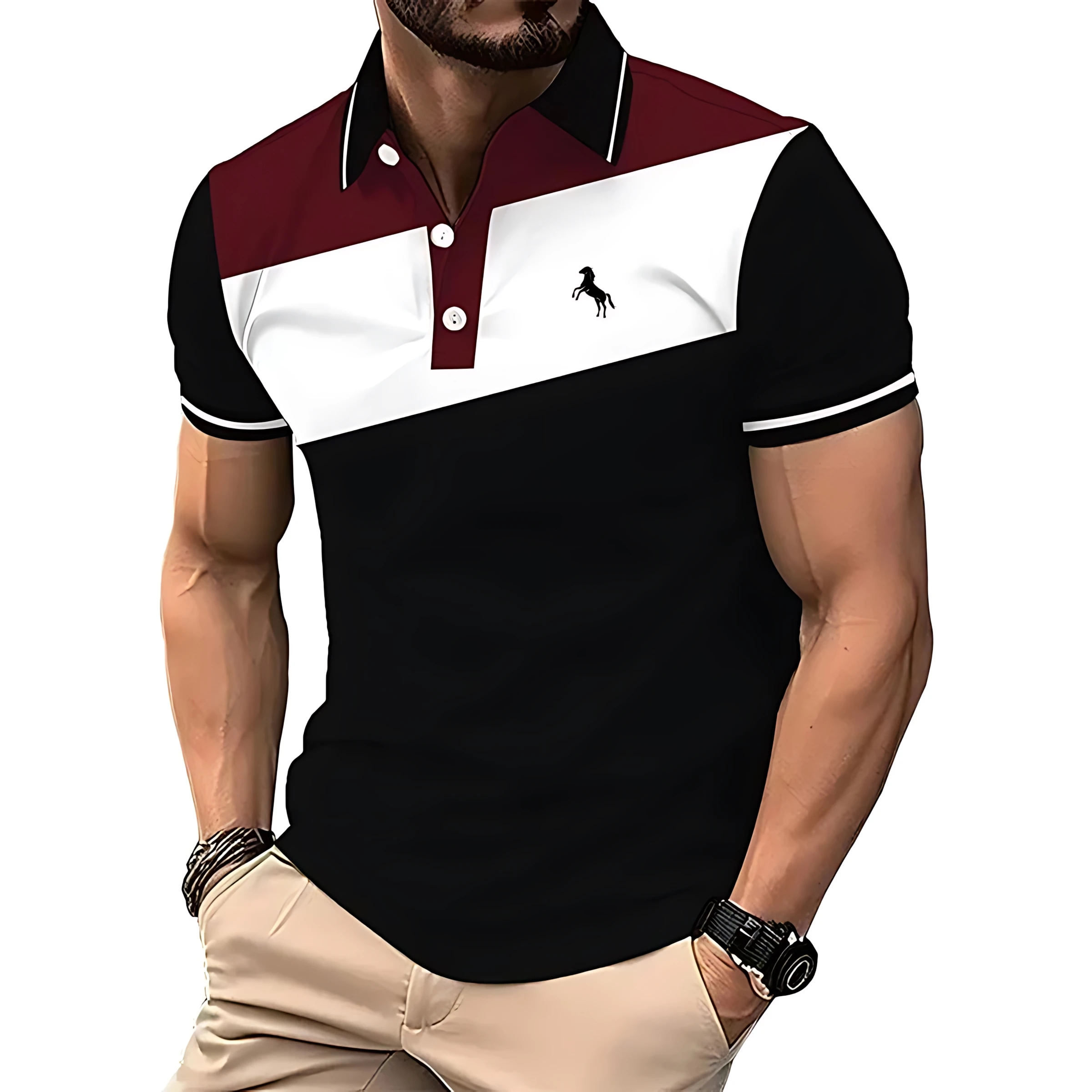 2026 Summer Men's Polo Shirt - 3D Printed Design Breathable Lightweight Comfortable Casual and Fashionable Men's Clothing