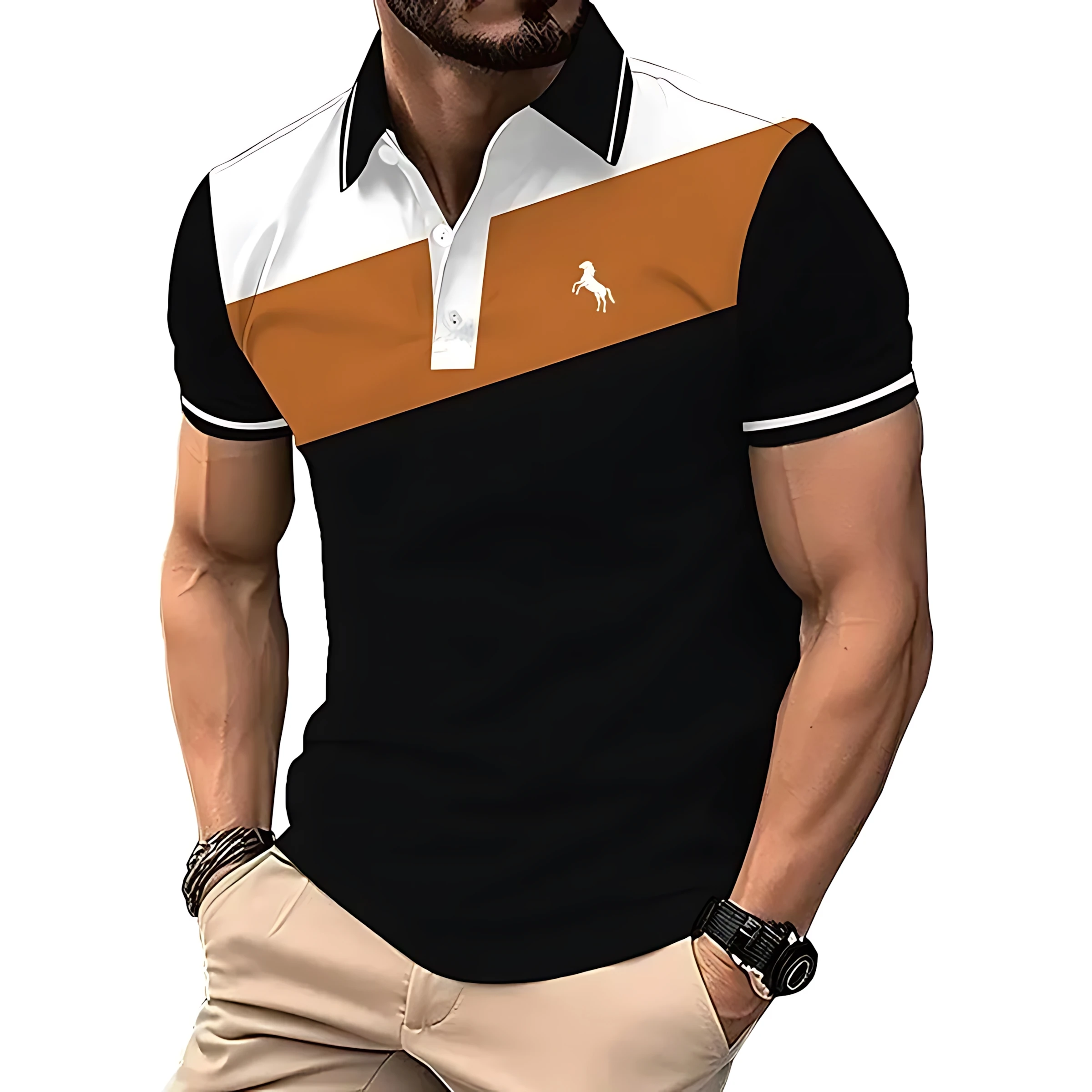 2026 Summer Men's Polo Shirt - 3D Printed Design Breathable Lightweight Comfortable Casual and Fashionable Men's Clothing thumbnail 5