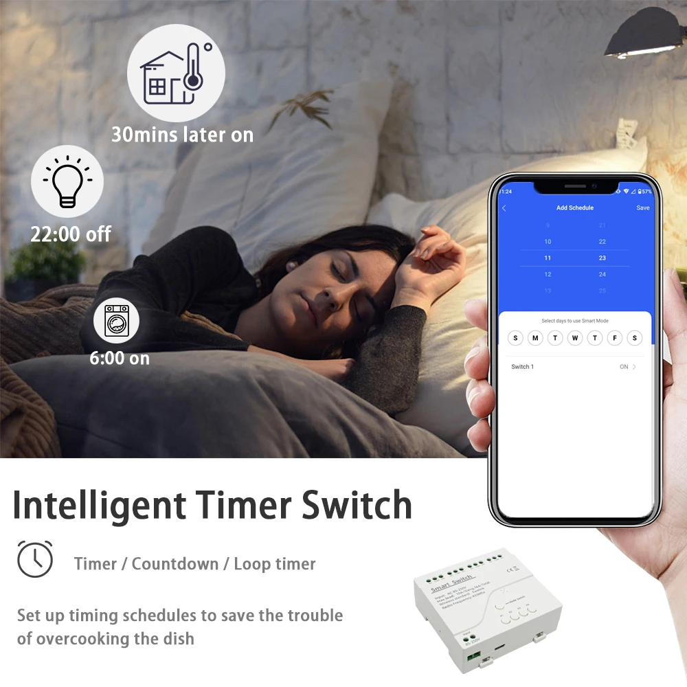 Ewelink Smart Wifi Module Switch 7-32V 85-250V  RF433 Remote Control 4CH DIY Relay Work With Alexa Google Home thumbnail 3