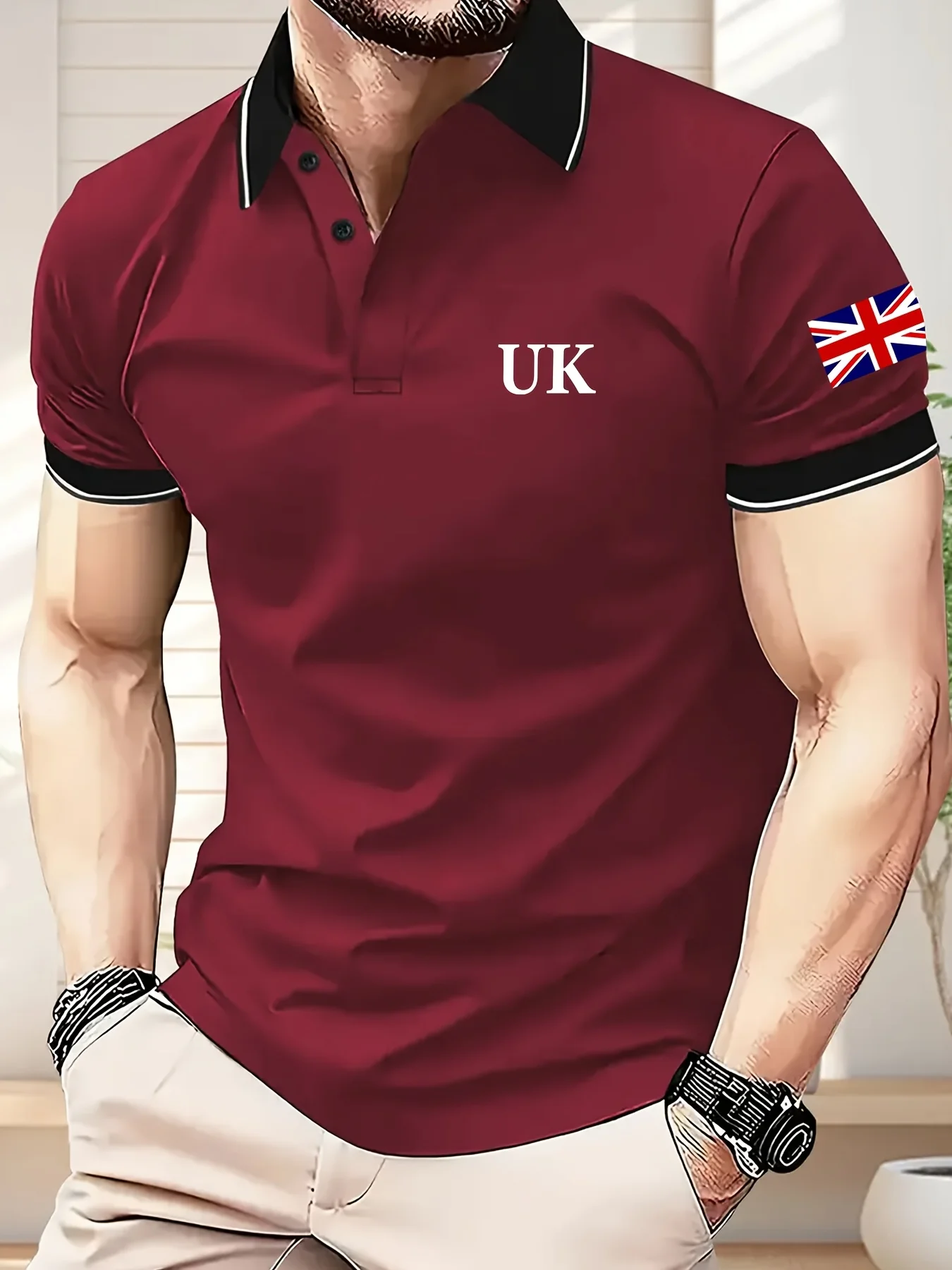 2026 Summer Men's Polo Shirt - 3D Printed Design Breathable Lightweight Stylish and Fashionable Outdoor Men's Clothing thumbnail 4