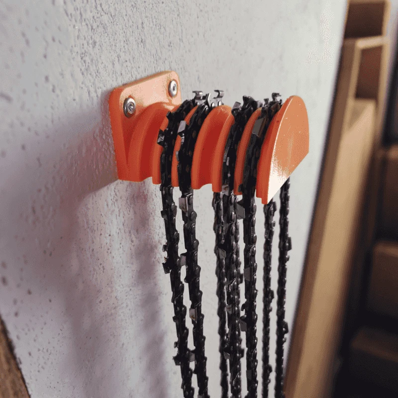 Chainsaw Chain Holder Wall Mounted Storage Rack for Garage Workshop Organizer thumbnail 4