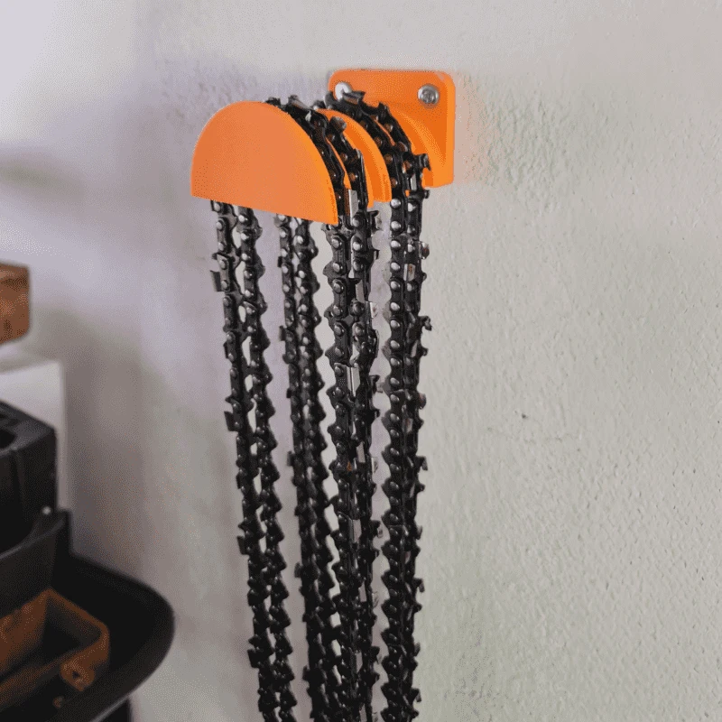 Chainsaw Chain Holder Wall Mounted Storage Rack for Garage Workshop Organizer thumbnail 2