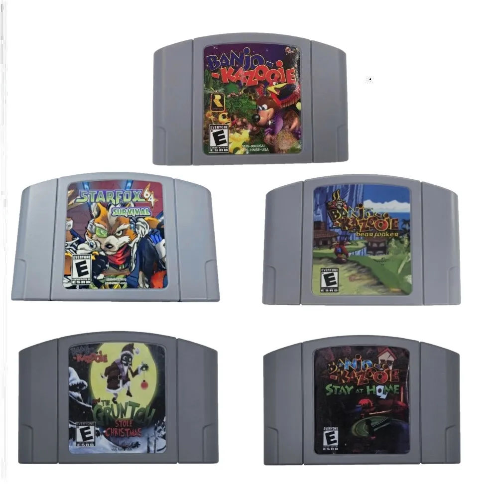 N64 Game Cassette, US Version,Banjo-Kazooie Series，Star Fox，Classic Creep Capers， 64-bit English Game Cassette,Toy Gifts