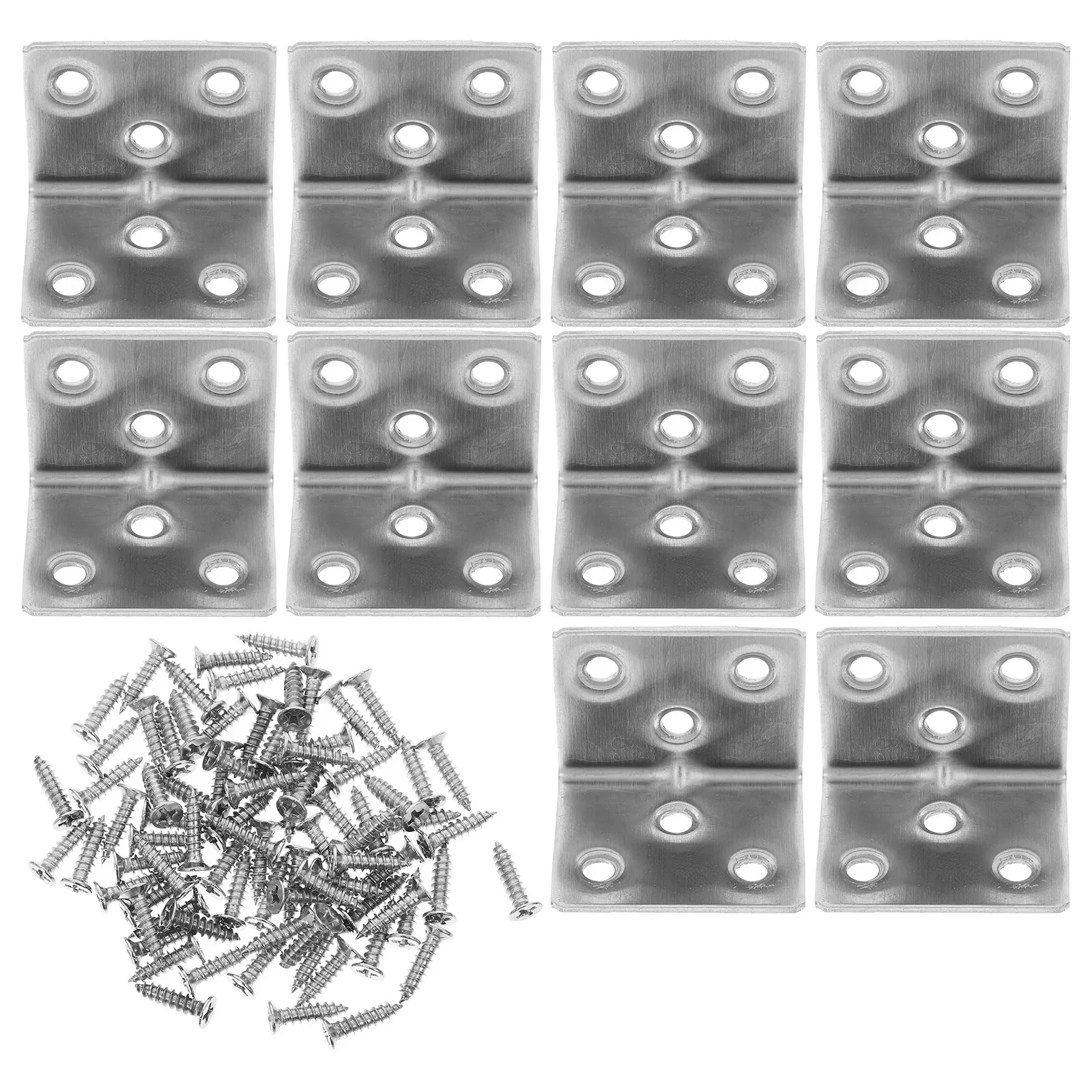 10Pcs Stainless Steel Corner Brackets Heavy-Duty L Shape 90 Degree Right Angle Furniture Gusset for Kitchen Cabinets Bed Frames thumbnail 6