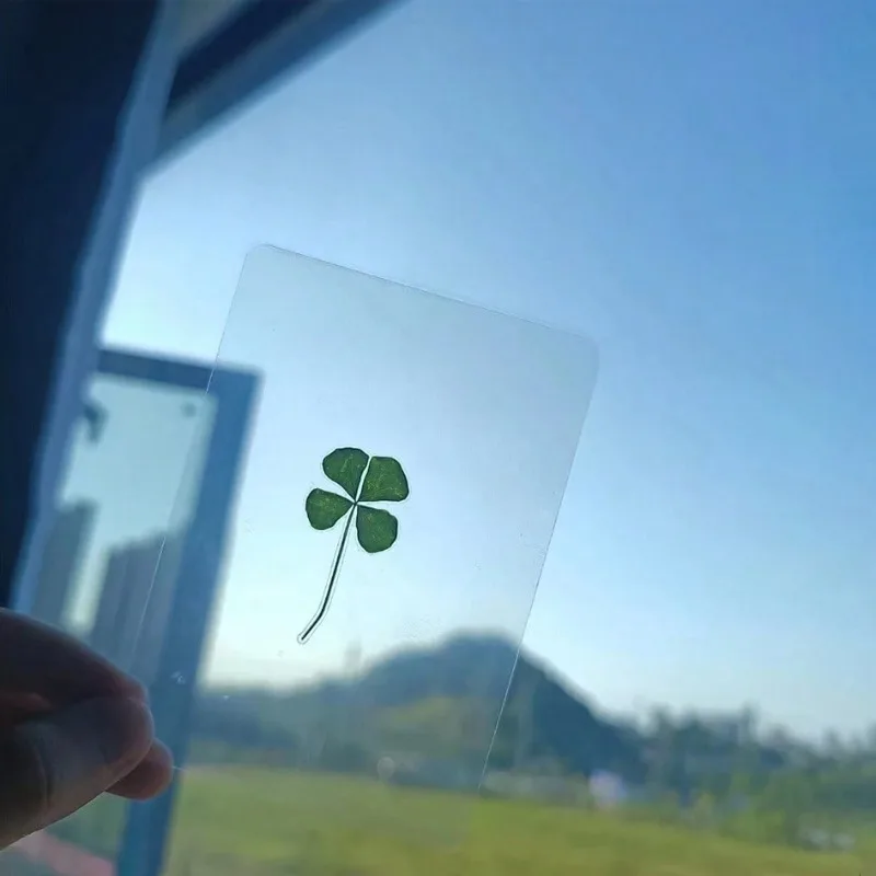 5PCS/10pcs Funny Transparent Card Bookmarks Four-Leaf Clover Bookmarker Transparent Wishing Card XKSQ01 thumbnail 5