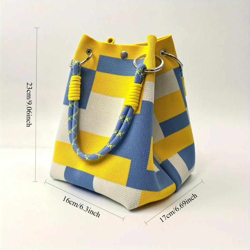 Women's Multicolored Handbag with Buckle Closure Adjustable Shoulder Strap Spacious Tote Bags for Women Work Travel Clutch Purse thumbnail 5