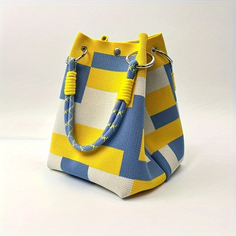 Women's Multicolored Handbag with Buckle Closure Adjustable Shoulder Strap Spacious Tote Bags for Women Work Travel Clutch Purse thumbnail 6