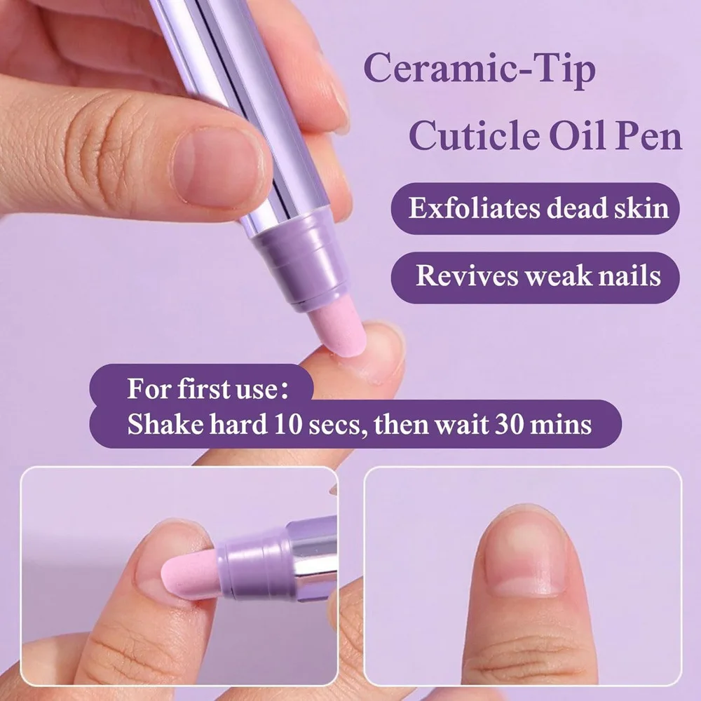 1 Piece 3-in-1 Nail Care Pen, Cuticle Oil Pen, Ceramic Cuticle Remover, Moisturizing Nail Treatment to Improve Hangnails and Dea thumbnail 5