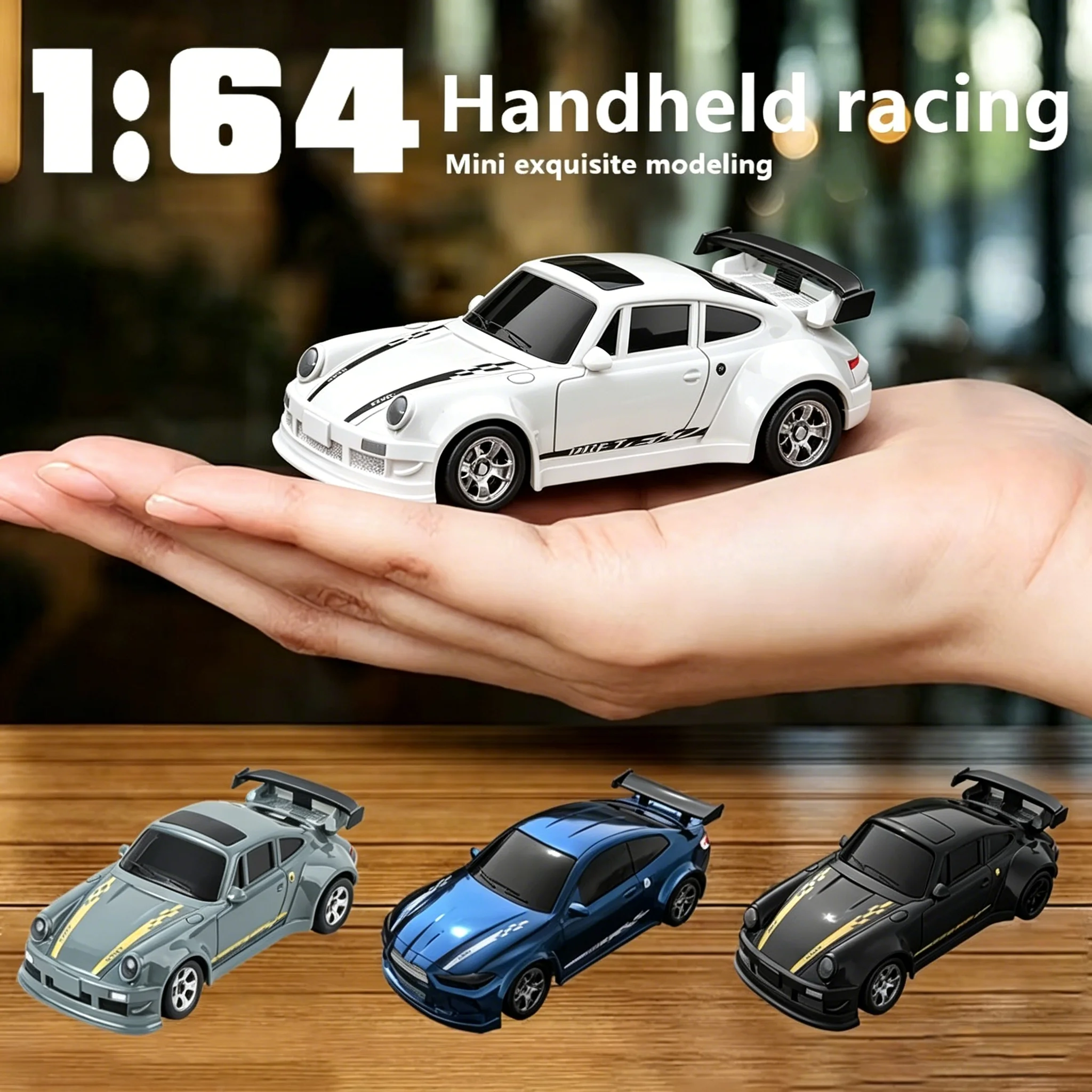 HOT KF20 1:64 RC Drift Car 2.4G High-Speed Racing Cars Four-Wheel Mini Desktop Remote Control Car Electric Toy Electric Toy Kids
