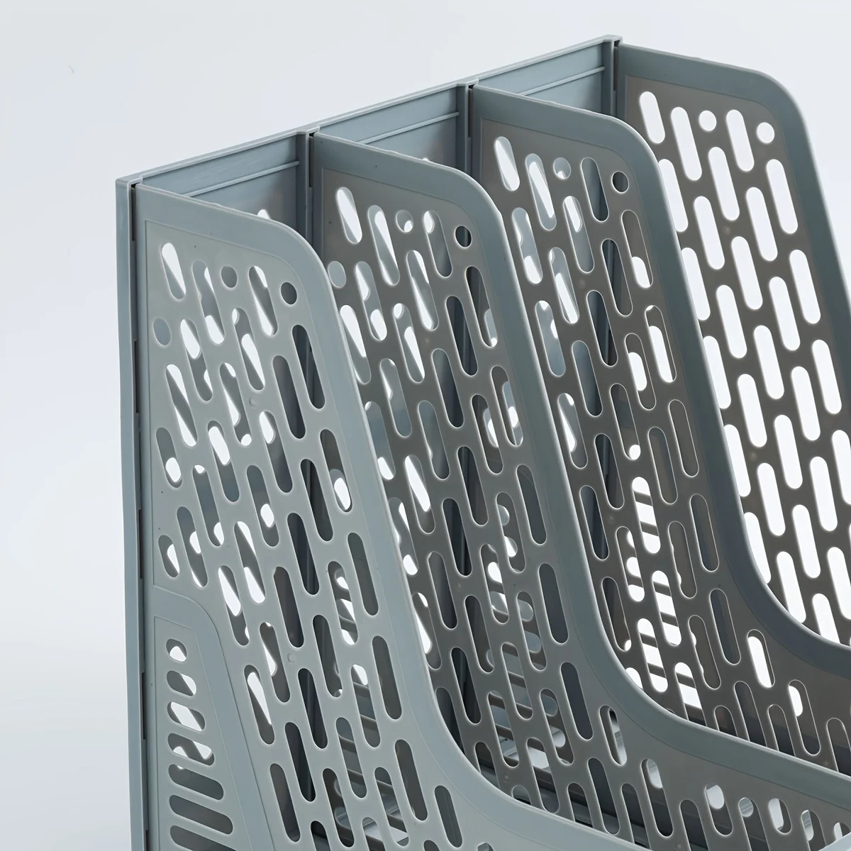 Thickened File Box, Desktop File Rack, Three-Column Organizer Basket for Storing Files, Contracts, Documents, and Books thumbnail 5