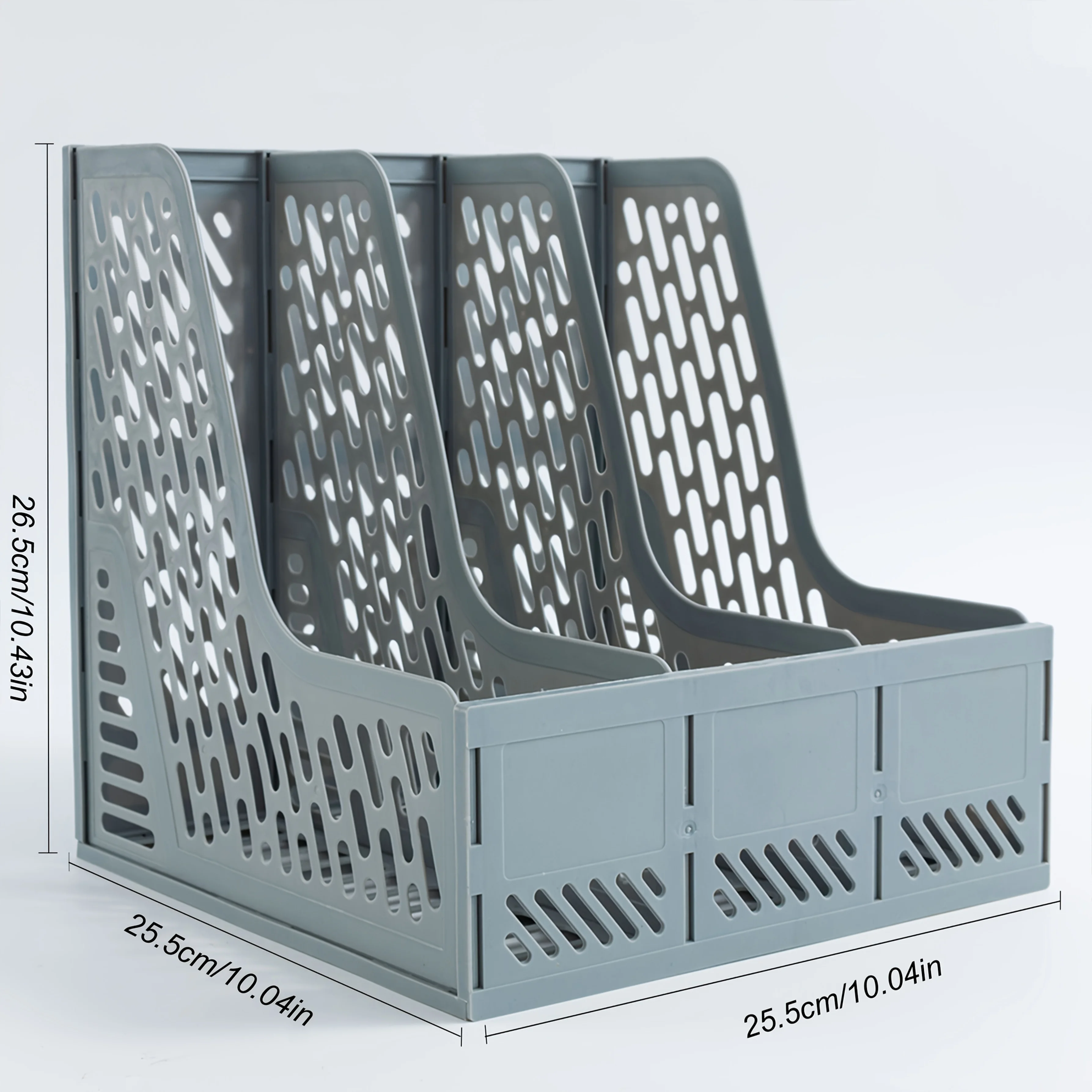 Thickened File Box, Desktop File Rack, Three-Column Organizer Basket for Storing Files, Contracts, Documents, and Books thumbnail 3
