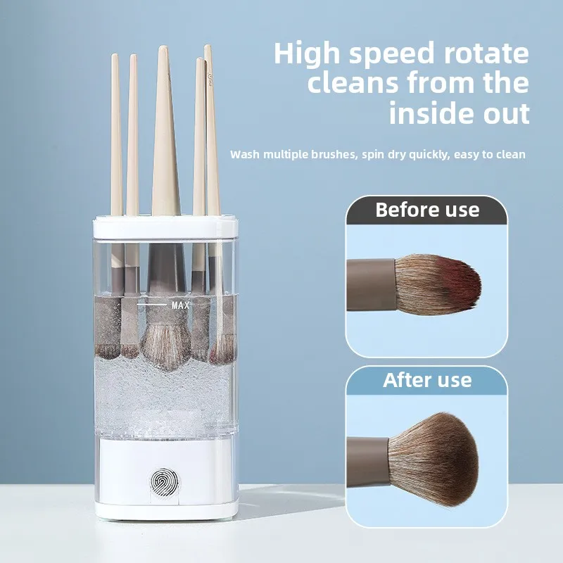 Automatic Makeup Brush Cleaning Machine Electric Cosmetic Tool with Storage Case for Powder Puff Sponge Lazy Beauty Essential thumbnail 4