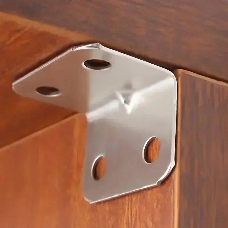 60/10PCS Universal Stainless Steel Corner Bracket 90 Degree Right Angle Fixed Bracket Wood Furniture Bedframe Cabinet Accessorie thumbnail 2
