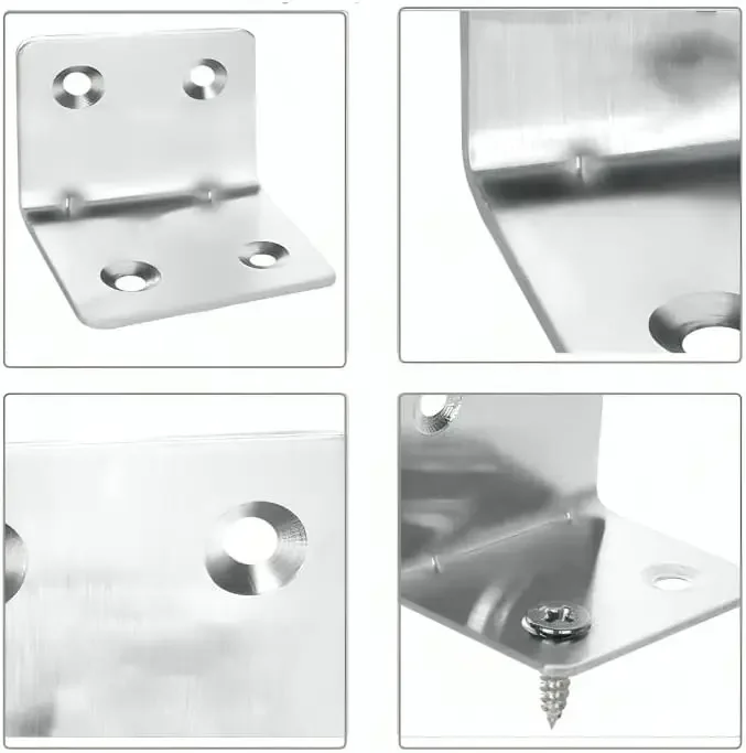 60/10PCS Universal Stainless Steel Corner Bracket 90 Degree Right Angle Fixed Bracket Wood Furniture Bedframe Cabinet Accessorie thumbnail 5
