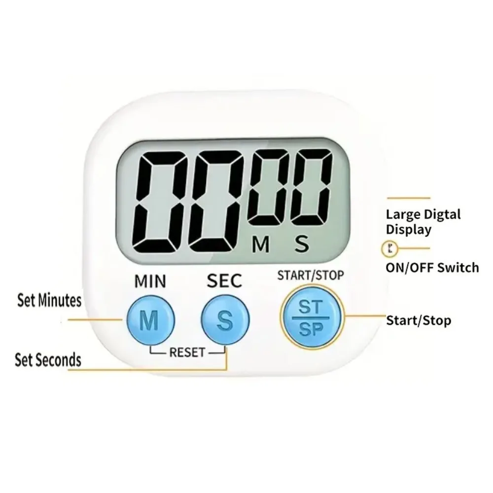 Digital Kitchen Timer LCD Display Stopwatch Clock Multi-function Reminder Pomodoro Tool Gadgets for Home Dining Bar Cooking thumbnail 5