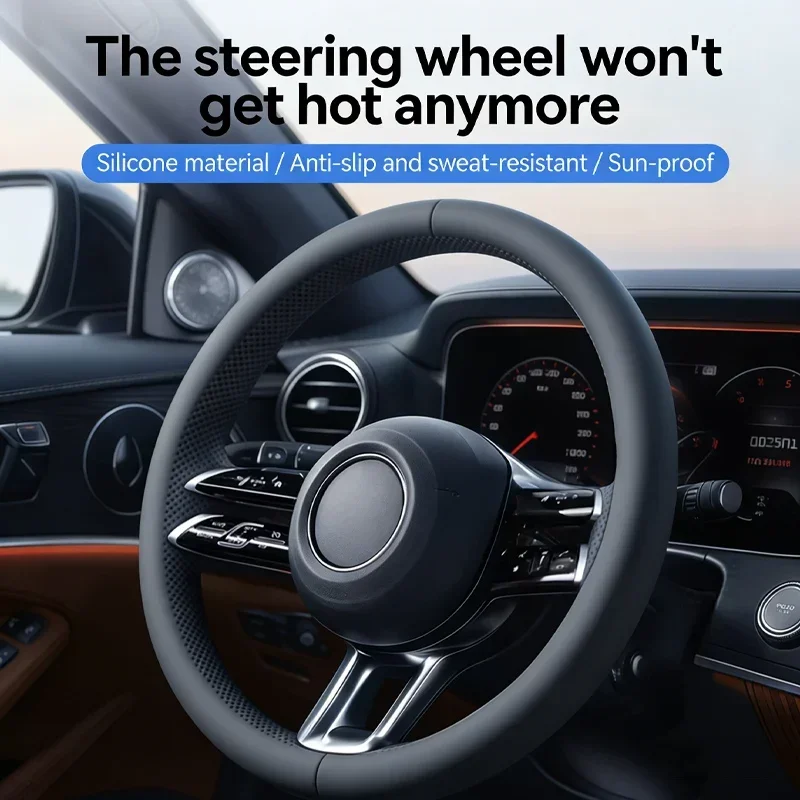 New energy vehicle steering wheel protector anti slip universal silicone steering wheel cover with full surround elasticity thumbnail 2