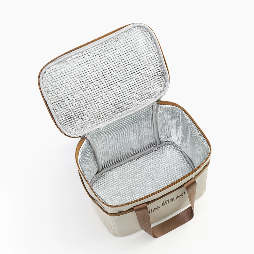 Portable lunch bag food insulated box Waterproof shoulder strap insulated box, hand-held lunch box bag, fresh aluminum thumbnail 5