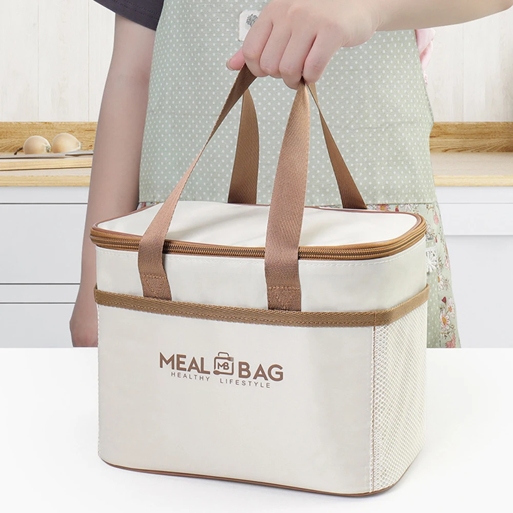 Portable lunch bag food insulated box Waterproof shoulder strap insulated box, hand-held lunch box bag, fresh aluminum thumbnail 2