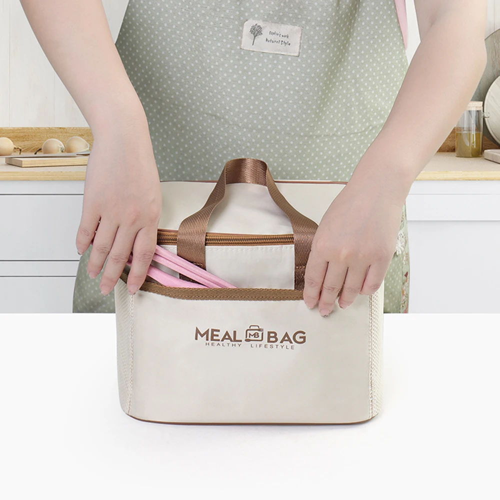 Portable lunch bag food insulated box Waterproof shoulder strap insulated box, hand-held lunch box bag, fresh aluminum thumbnail 3