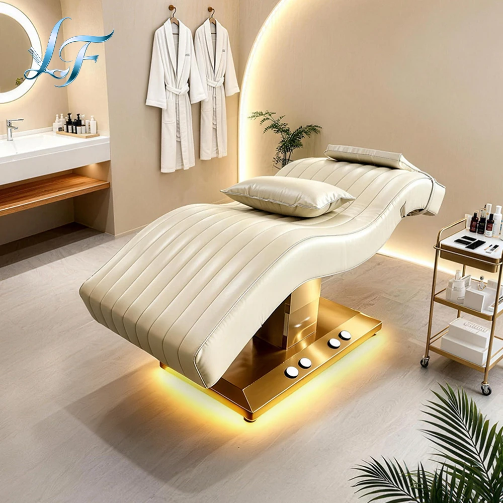 Luxury Curved Eyelash Lash Bed New 3 Motor Electric Adjustable Massage Table Professional Beauty Salon Furniture thumbnail 4
