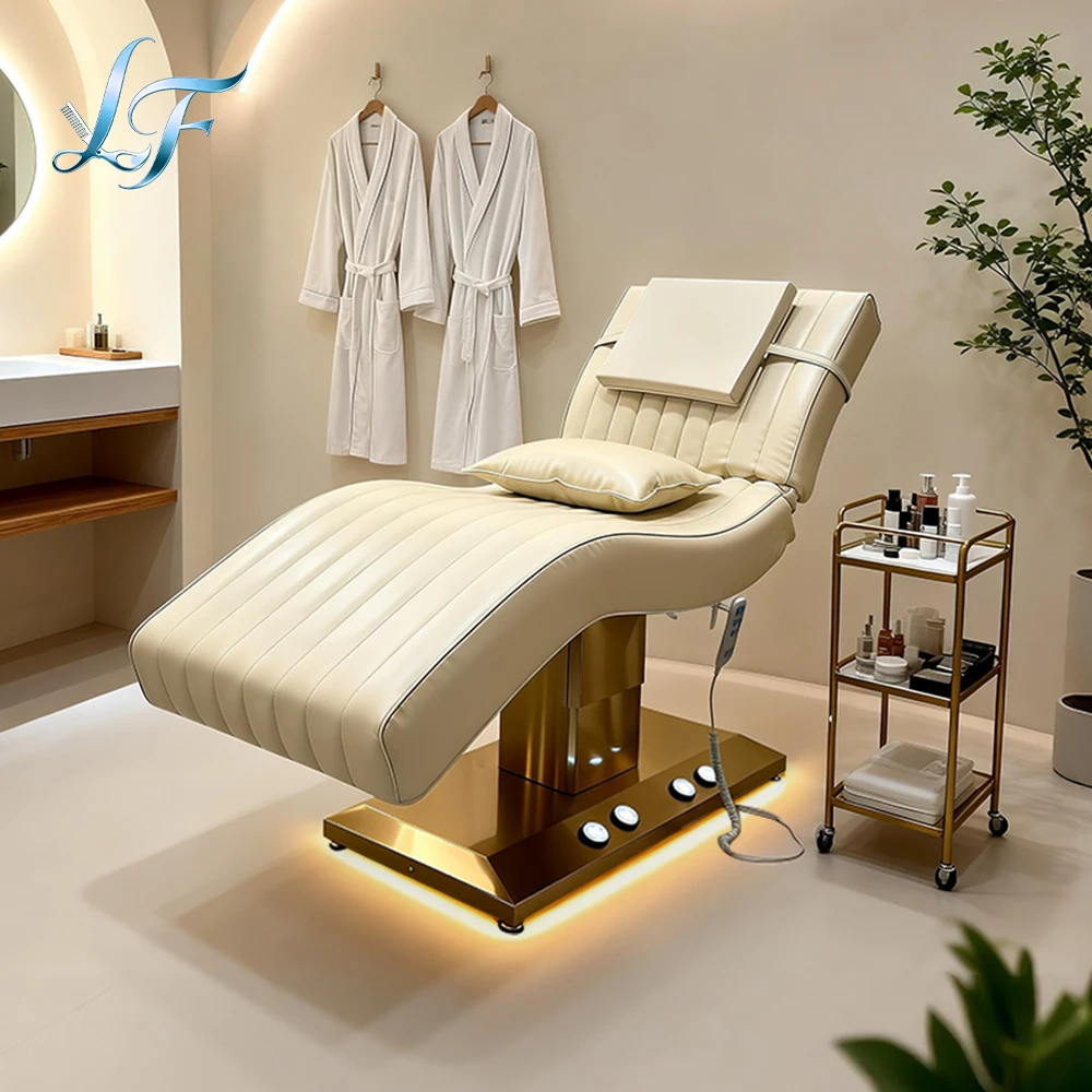Luxury Curved Eyelash Lash Bed New 3 Motor Electric Adjustable Massage Table Professional Beauty Salon Furniture thumbnail 3