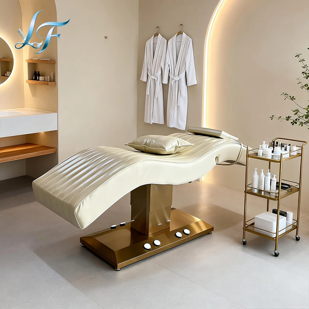 Luxury Curved Eyelash Lash Bed New 3 Motor Electric Adjustable Massage Table Professional Beauty Salon Furniture thumbnail 6