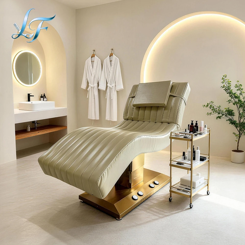 Luxury Curved Eyelash Lash Bed New 3 Motor Electric Adjustable Massage Table Professional Beauty Salon Furniture thumbnail 5