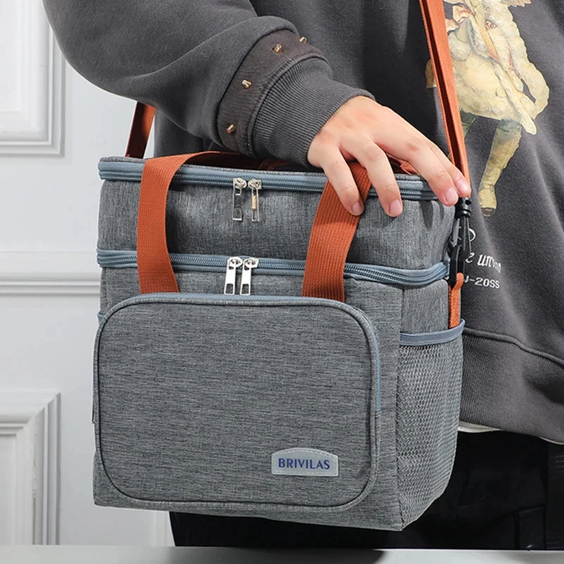 European And American Fashion Can Cross Body Thickened Lunch Insulation Bag With Large Capacity Business Lunch Bag thumbnail 2