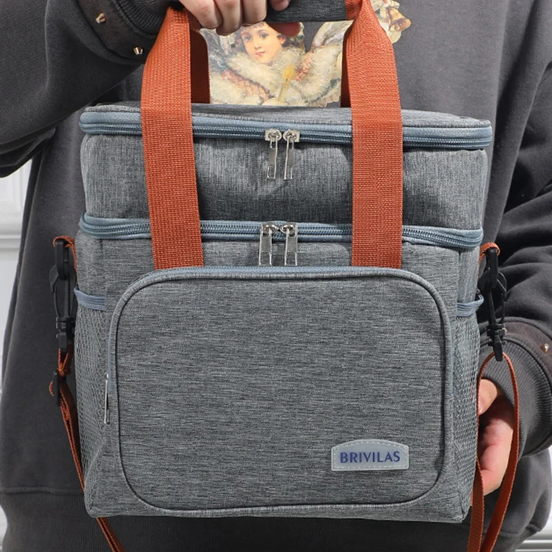 European And American Fashion Can Cross Body Thickened Lunch Insulation Bag With Large Capacity Business Lunch Bag thumbnail 4