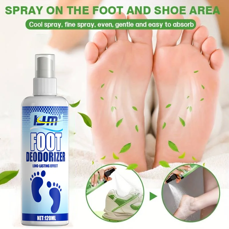 KJM 120ml Foot & Shoe Deodorizer Spray, Quick Odor Eliminator, Long-Lasting Fresh Scent Footwear Spray thumbnail 2