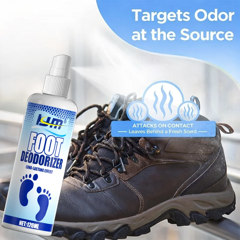 KJM 120ml Foot & Shoe Deodorizer Spray, Quick Odor Eliminator, Long-Lasting Fresh Scent Footwear Spray thumbnail 3