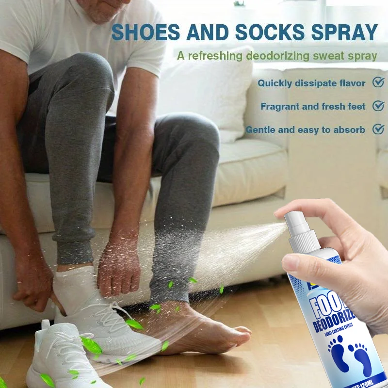 KJM 120ml Foot & Shoe Deodorizer Spray, Quick Odor Eliminator, Long-Lasting Fresh Scent Footwear Spray thumbnail 5