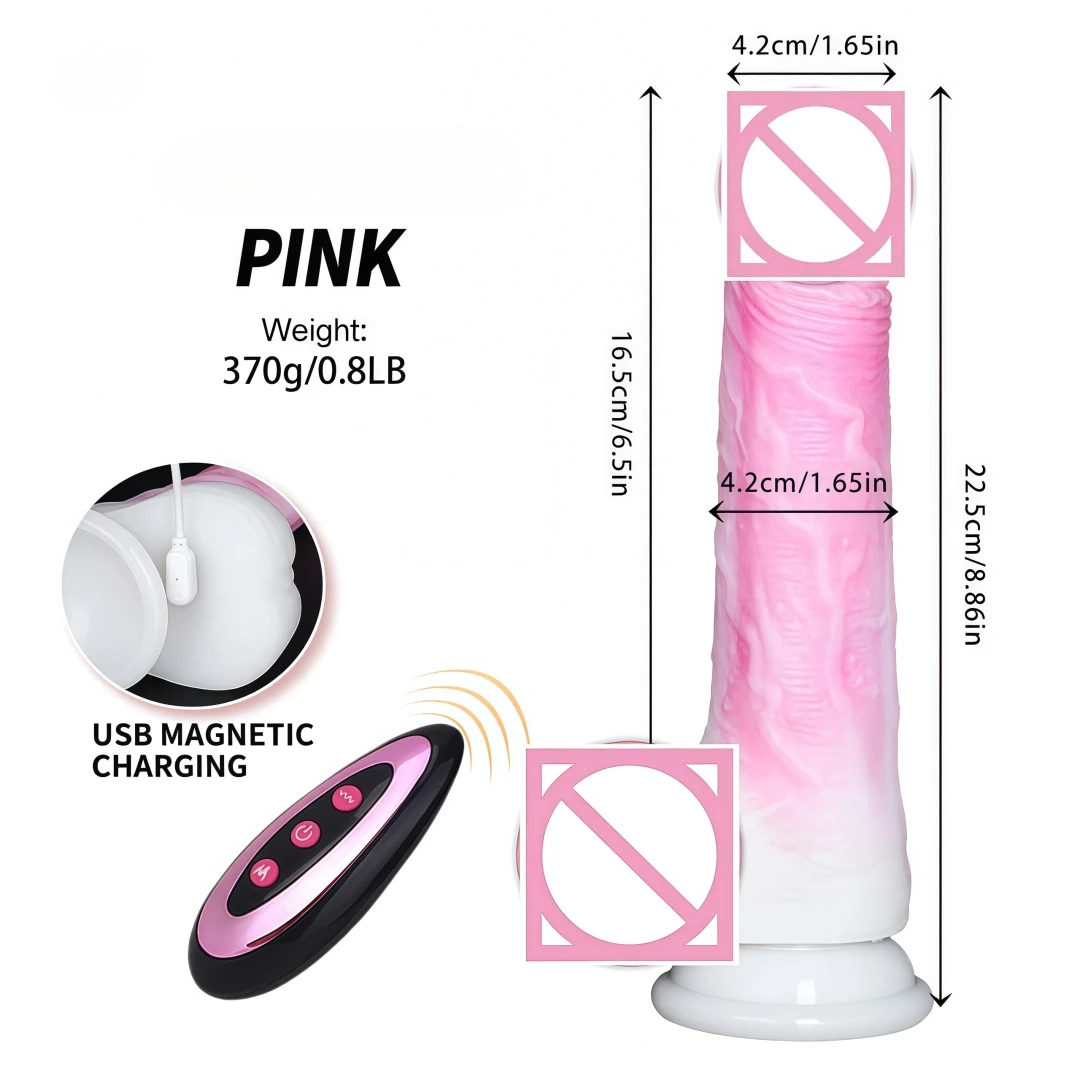 Realistic Silicone Suction Cup Dildo Telescopic Thrusting Vibrator Heating Anal Vaginal Adult Sex Toys for Women Couples thumbnail 4