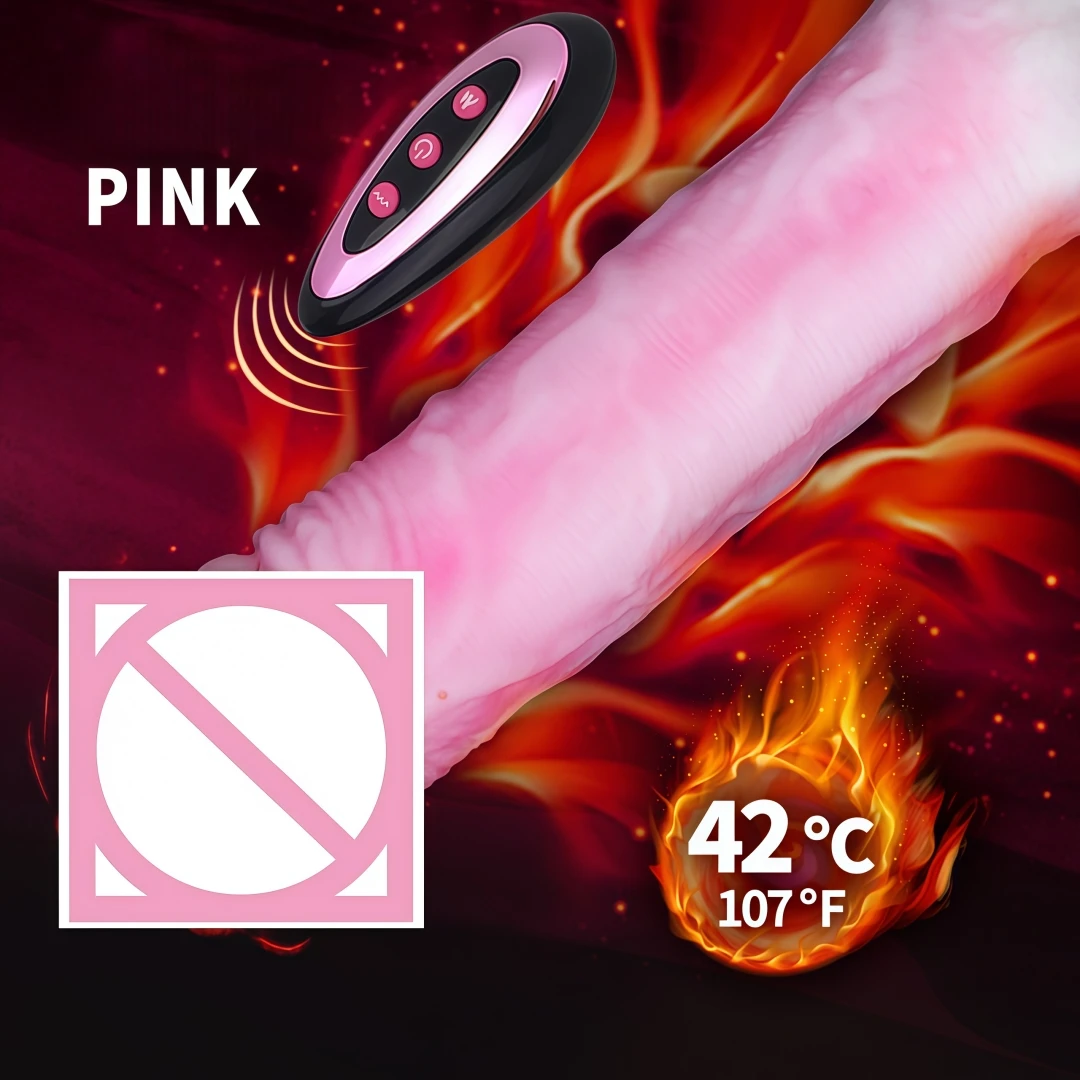 Realistic Silicone Suction Cup Dildo Telescopic Thrusting Vibrator Heating Anal Vaginal Adult Sex Toys for Women Couples thumbnail 5