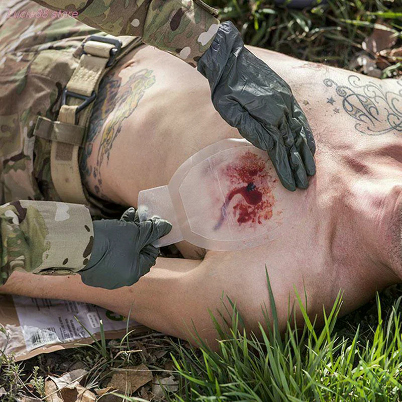 Safety Survival Emergency Trauma Sticker Chest Seal Vented First Aid Patch Outdoor Tool thumbnail 3