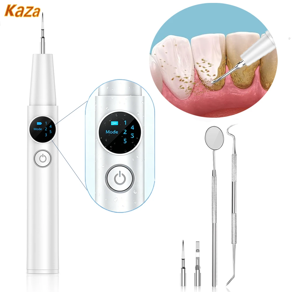 Plaque Remover for Teeth Dental Cleaning Kit Tartar Remover for Teeth with 5 Modes Rechargeable Ultrasonic Dental TeCleaner