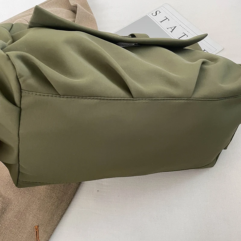 Women's Large Capacity Nylon Tote Bag, Casual Waterproof Shoulder Bag with Front Pocket, Lightweight Work School Handbag thumbnail 4