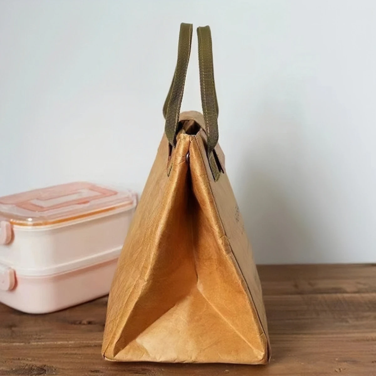 Paper bag thermal bag custom portable lunch bag kraft paper refrigerated bento bag Office worker portable lunch box bag thumbnail 2