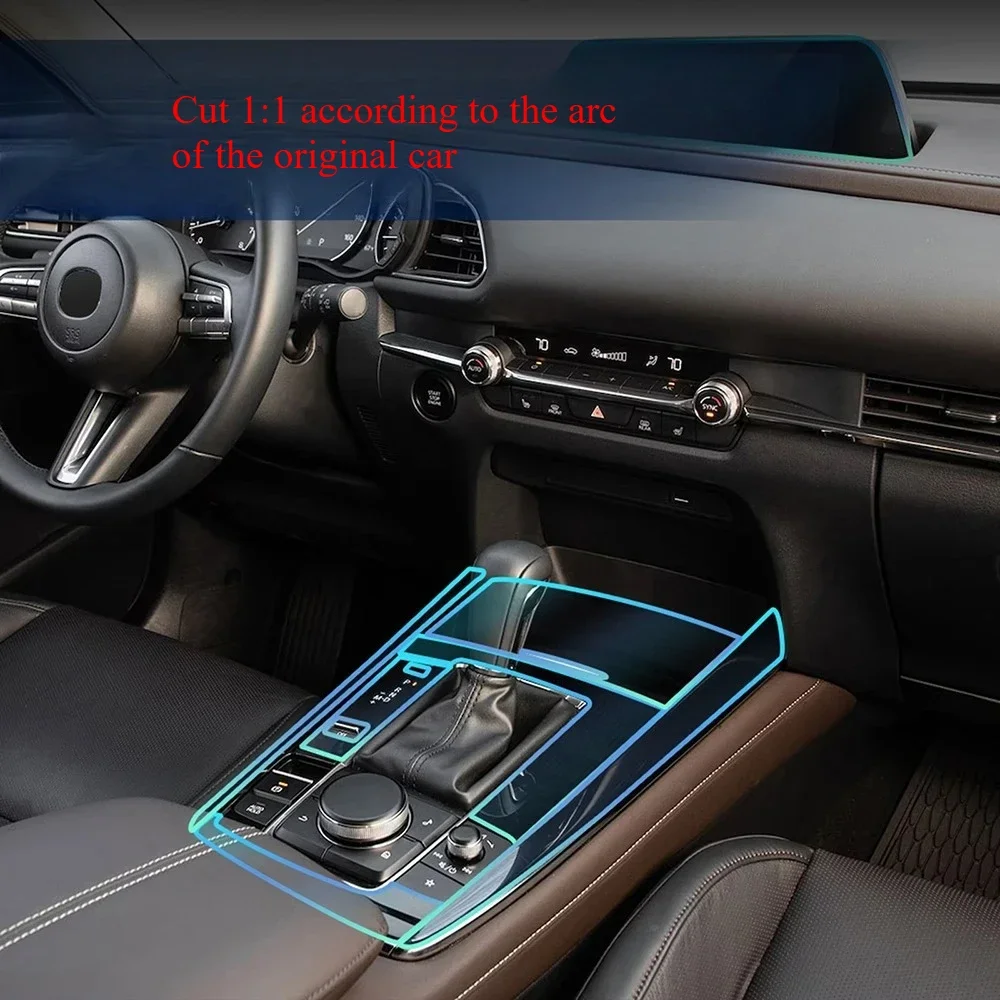 For Mazda CX30 2020-2024 Car Center Console Gear Panel Navigation Screen TPU Interior Protective Film Anti-Scratch Repair LHD thumbnail 4