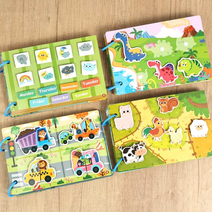 New Children Quiet Busy Book Reusable Cartoon Sticker Books Kids DIY Sticker Interactive Games Montessori Paste Book Toy Gifts thumbnail 4