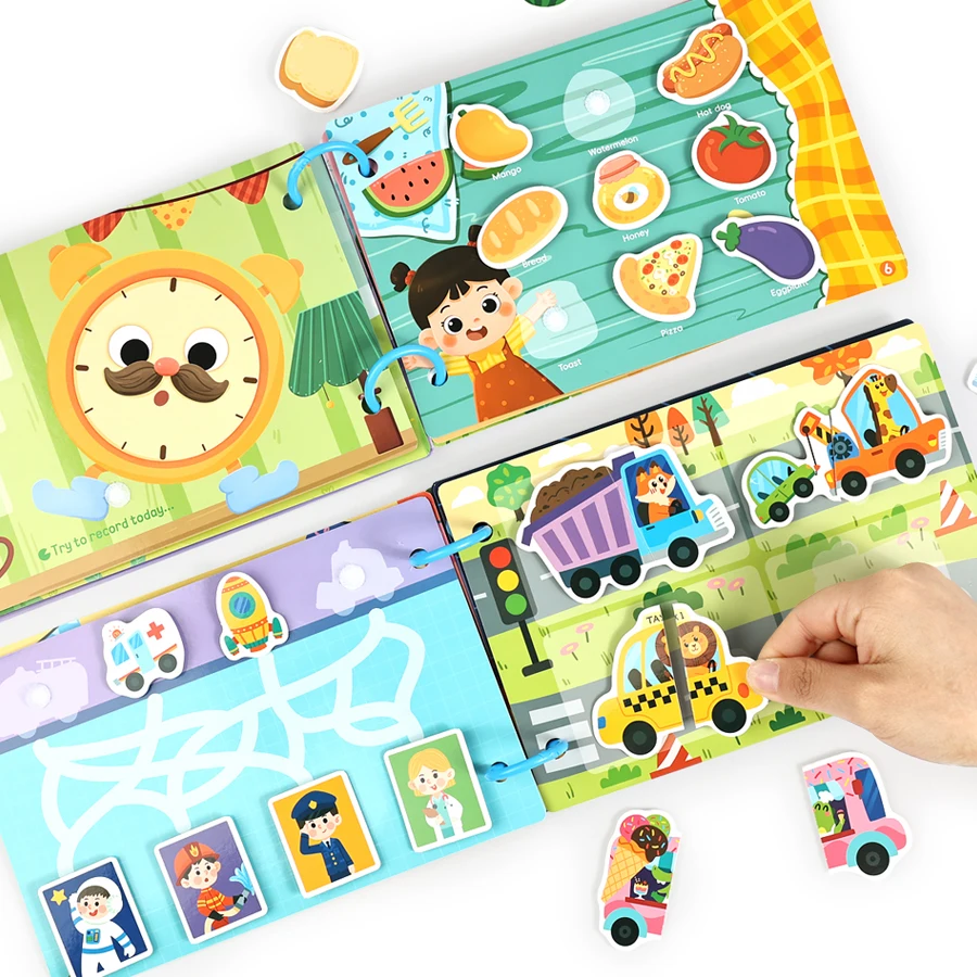 New Children Quiet Busy Book Reusable Cartoon Sticker Books Kids DIY Sticker Interactive Games Montessori Paste Book Toy Gifts thumbnail 2