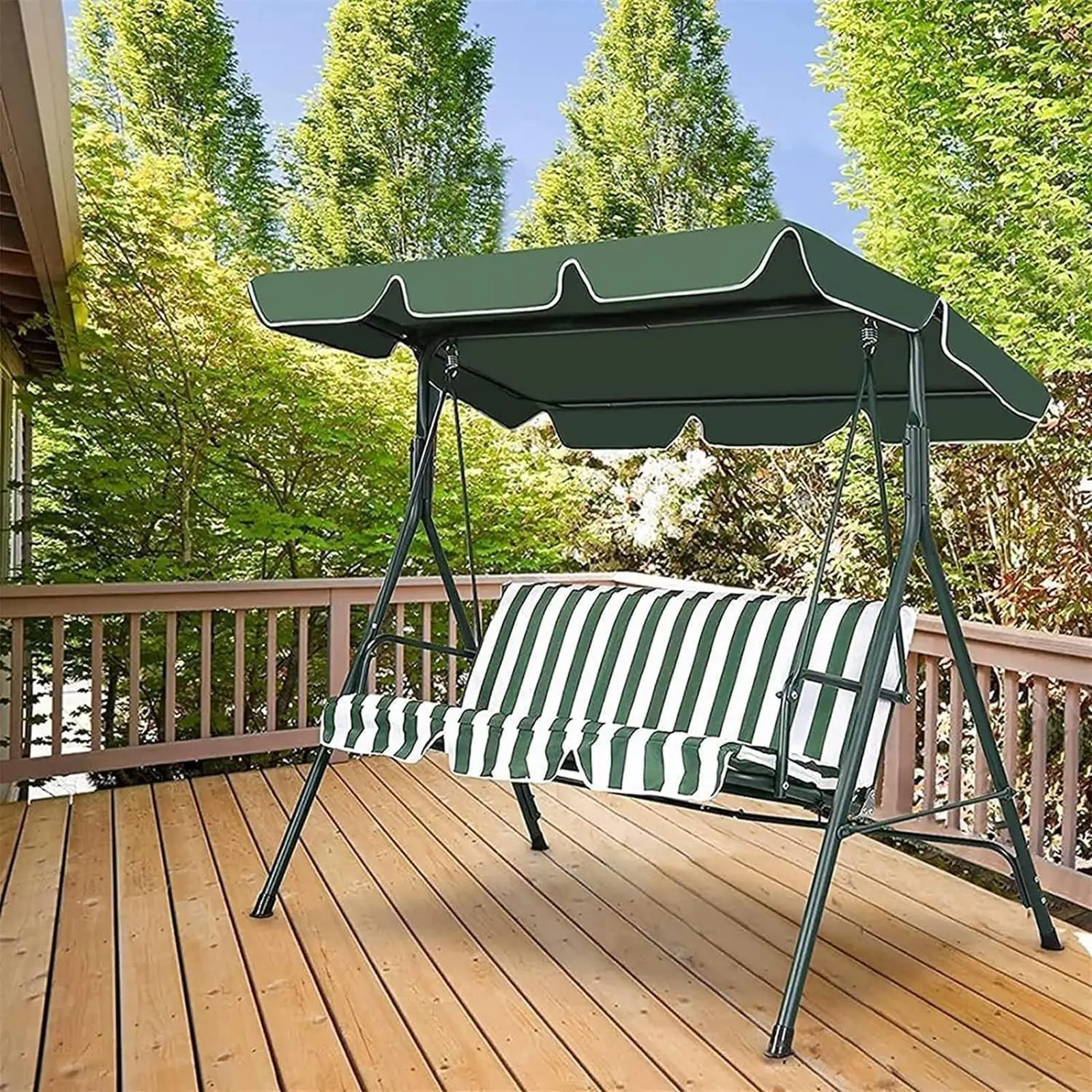 Waterproof Swing Chair Canopy Porch Swing Awning Replacement UV-Resistant Gazebo Cover For Garden Playground Hammock Outdoor thumbnail 3