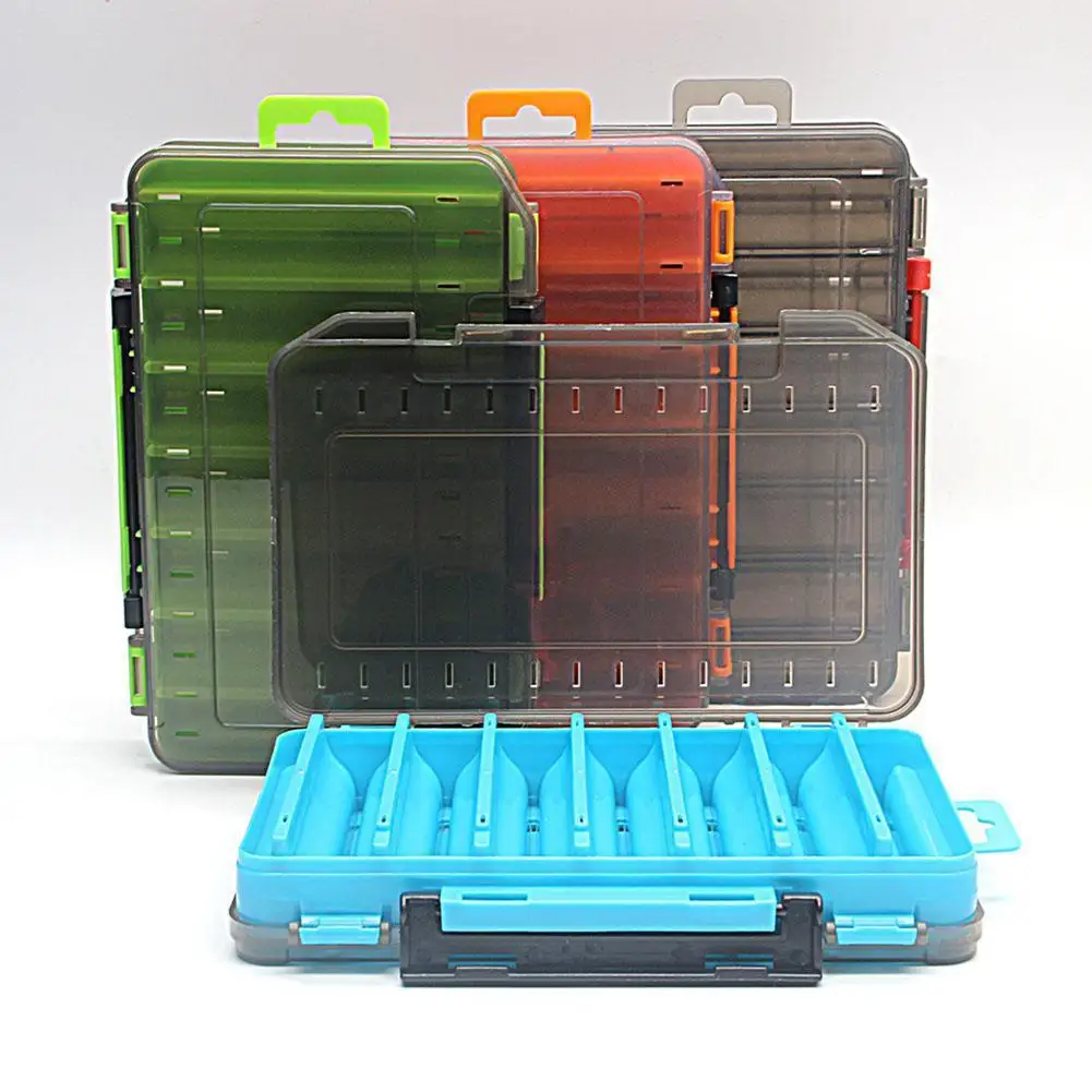 Fishing Tackle Box 14 Compartments Lure Hook Storage Case  Fishing Accessories Double Sided Fishing Tool Organizer Boxes thumbnail 3
