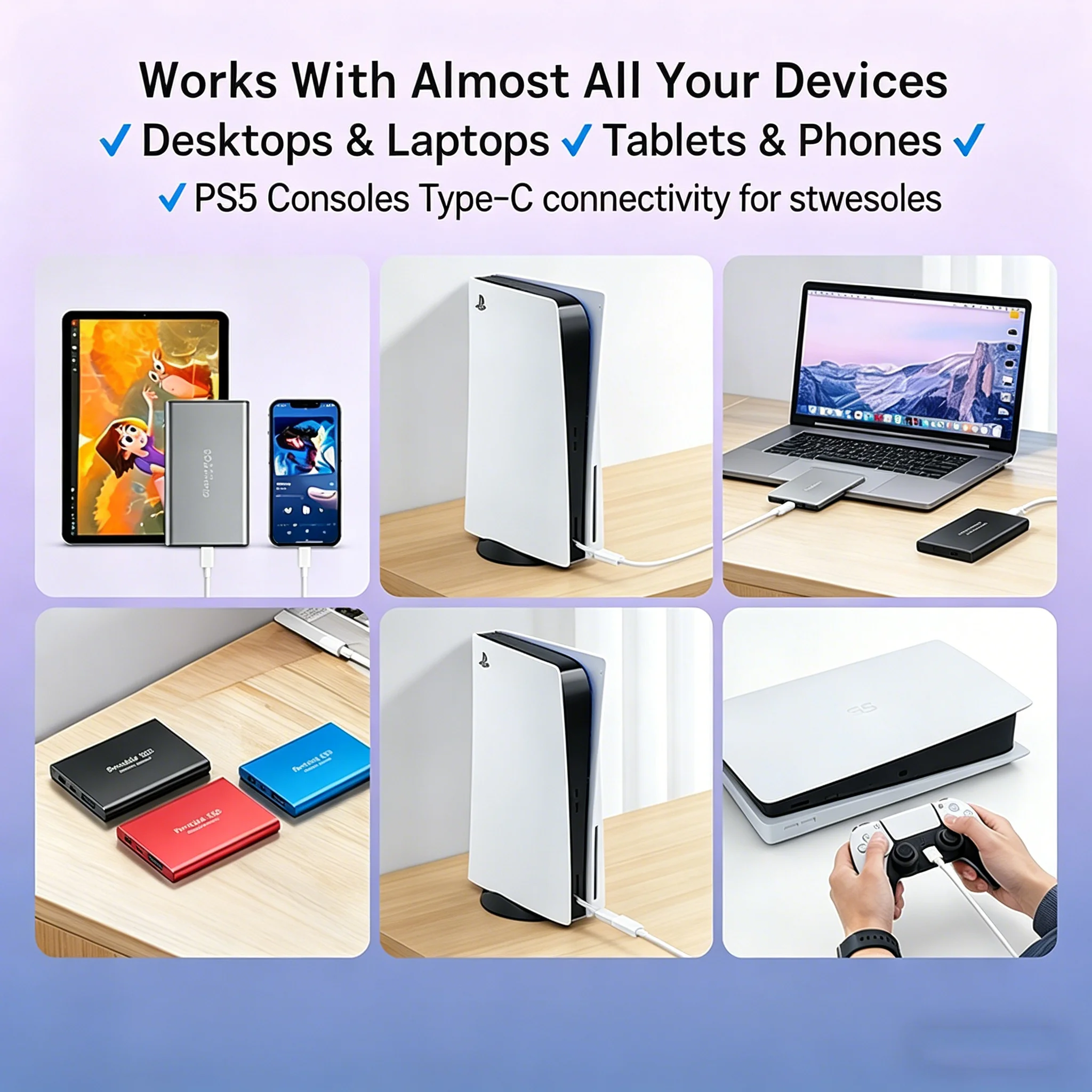 External SSD Drive 1TB/2TB/4TB Stable Fast Transmission Portable Hard Disk for Windows Laptop thumbnail 5
