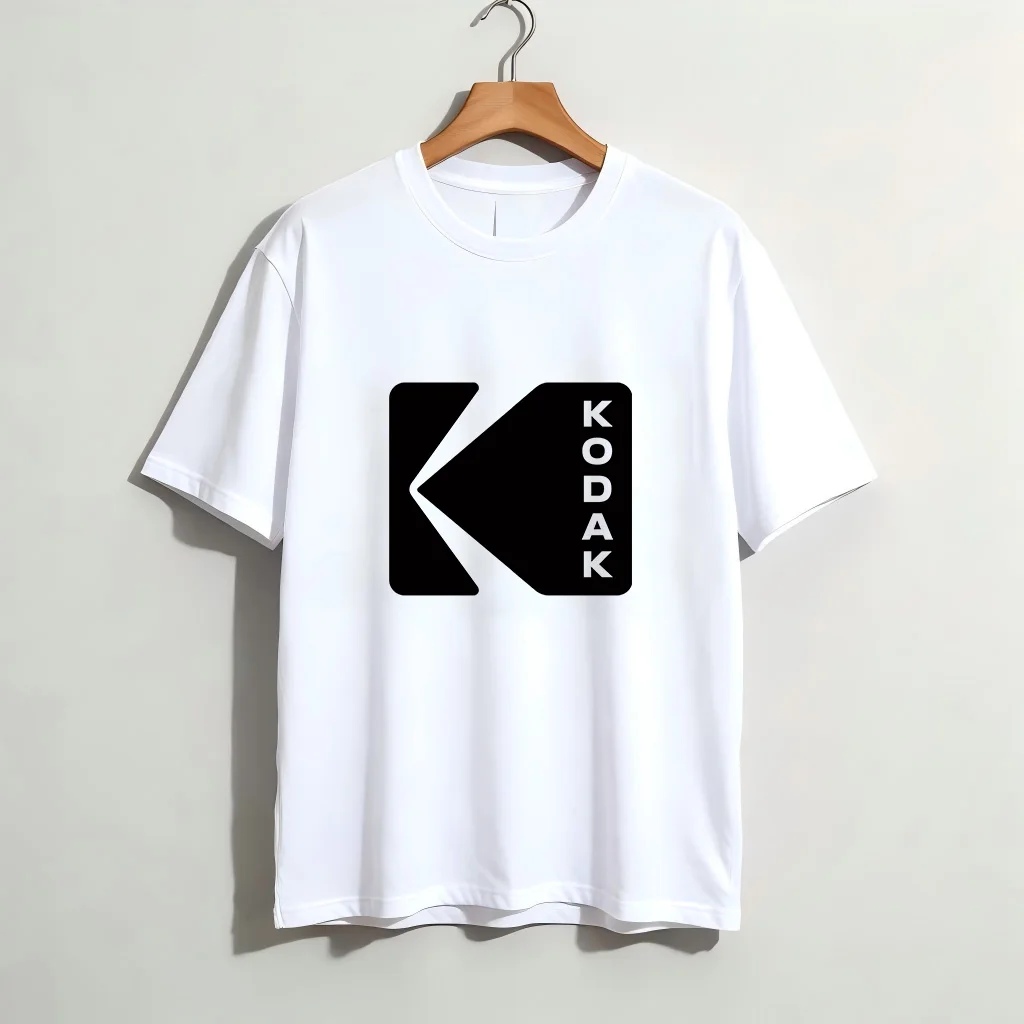 Adult Kodak Rainbow-striped Logo Printed Men's Summer Retro-style Short-sleeved Round-neck Street Fashion Casual Clothing Top thumbnail 5