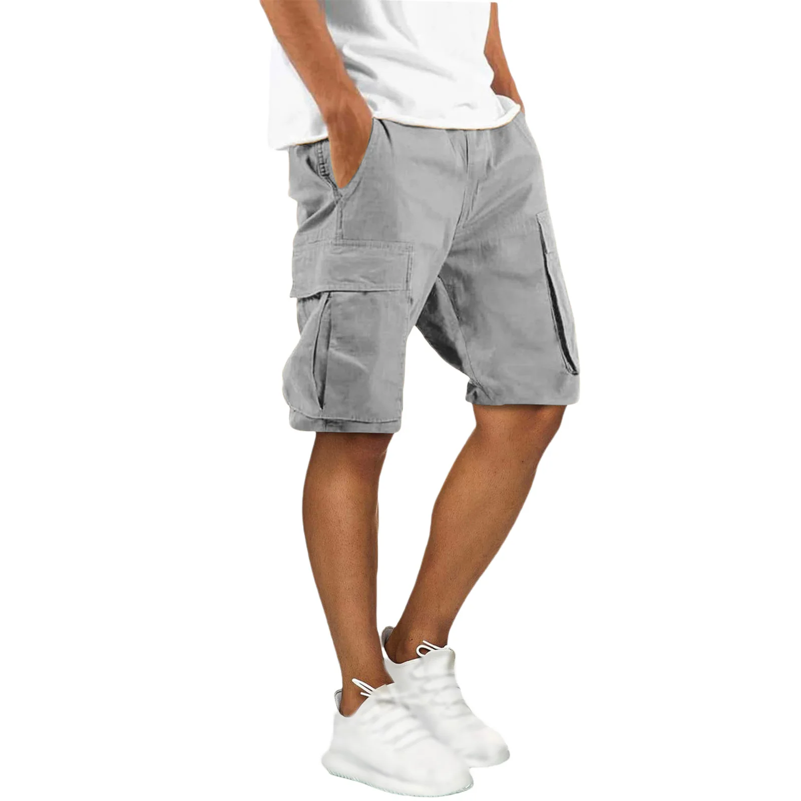 Mens Summer Casual Knee Length Shorts Multi Pocket Cargo Bottoms Tactical Sport Shorts Perfect for Jogging Gym Daily Work Wear