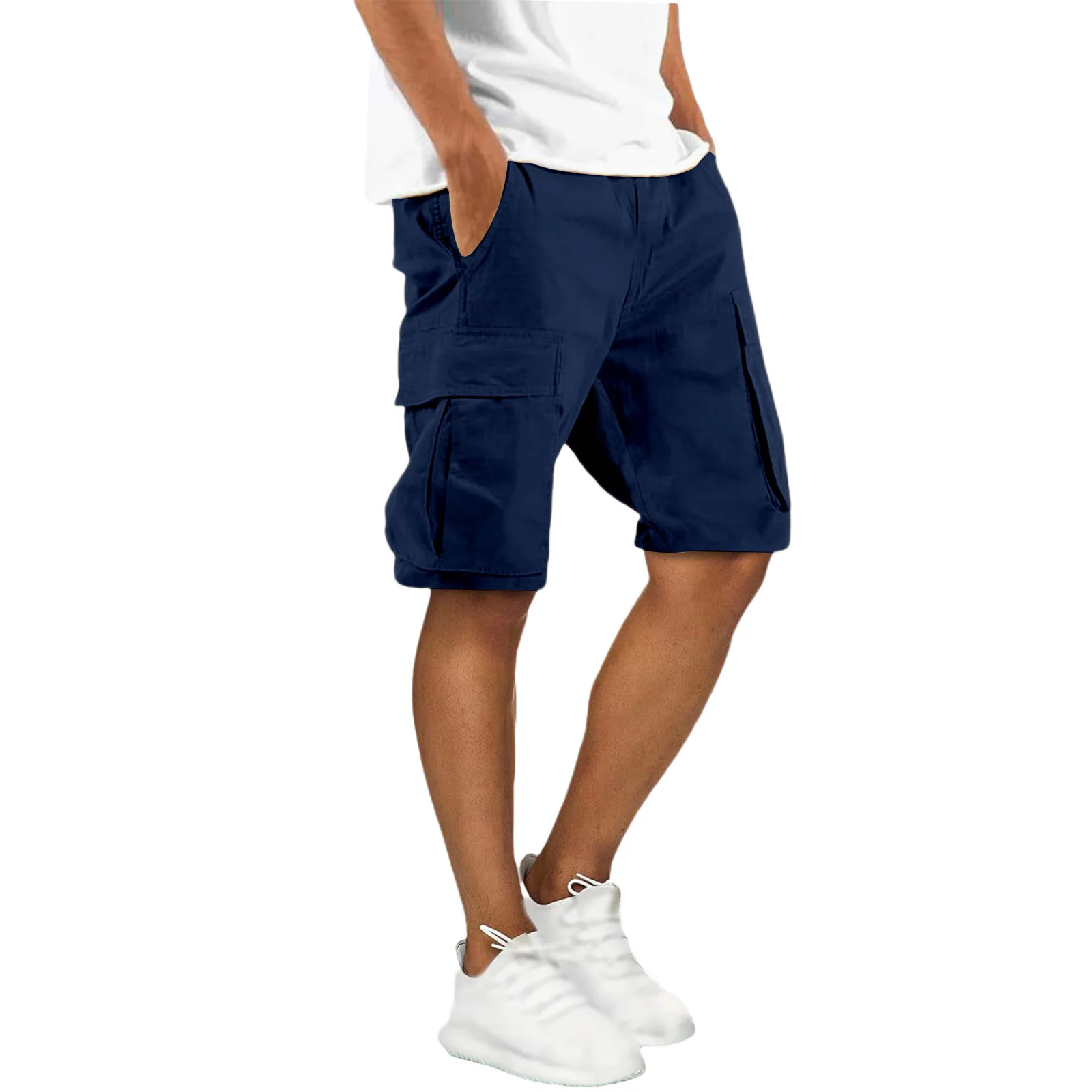Mens Summer Casual Knee Length Shorts Multi Pocket Cargo Bottoms Tactical Sport Shorts Perfect for Jogging Gym Daily Work Wear thumbnail 5