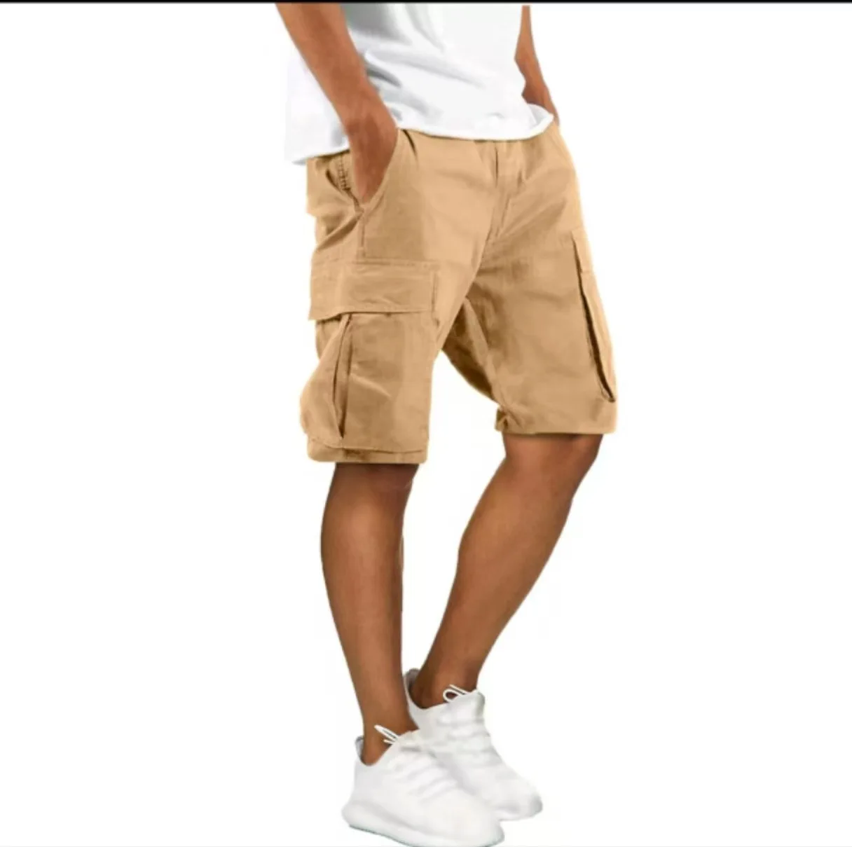 Mens Summer Casual Knee Length Shorts Multi Pocket Cargo Bottoms Tactical Sport Shorts Perfect for Jogging Gym Daily Work Wear thumbnail 2